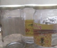 علب عسل فارغة زجاجية مستعملة للبيع